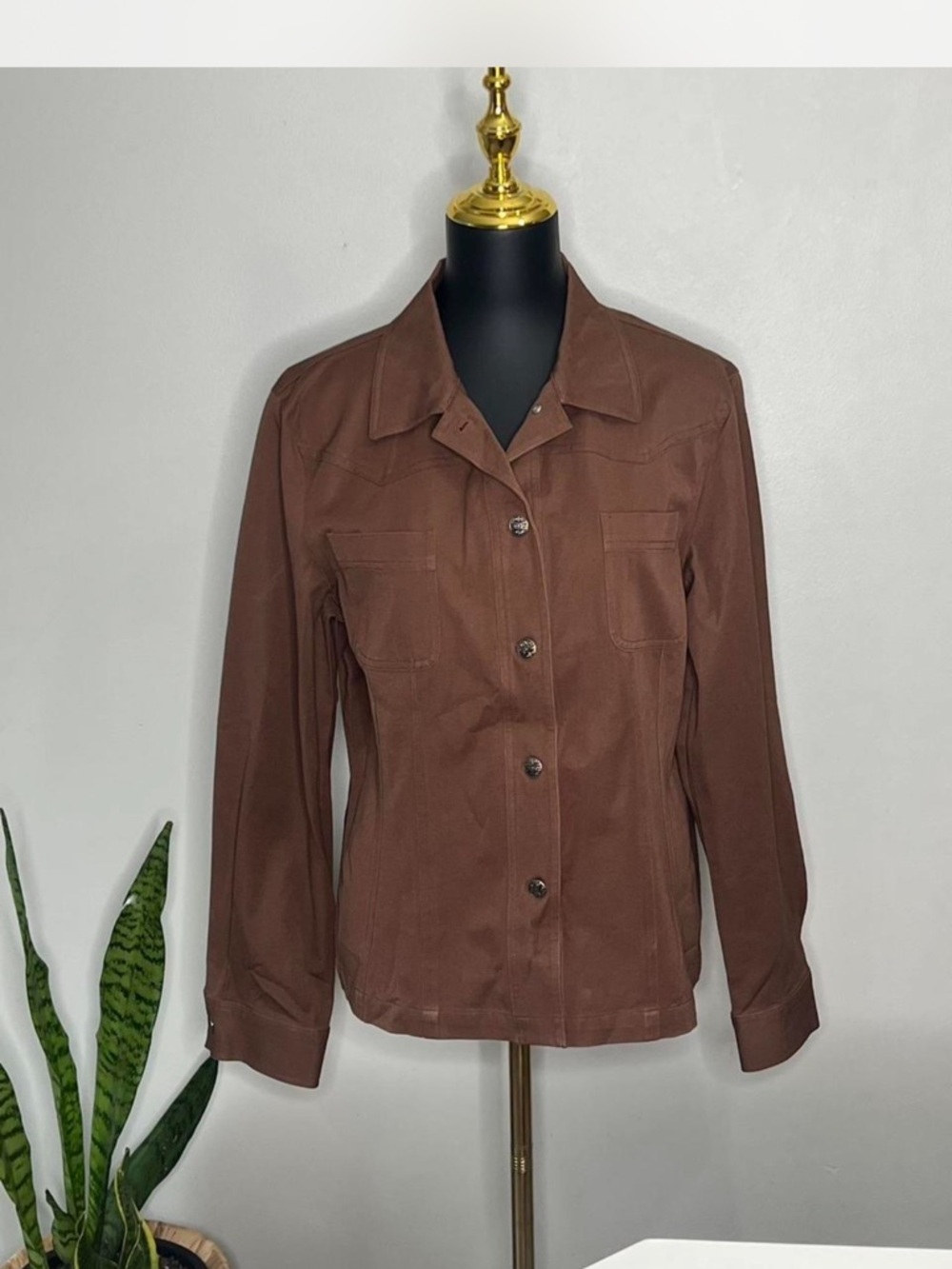 Rafaella Brown Button-Front Jean Jacket NWT